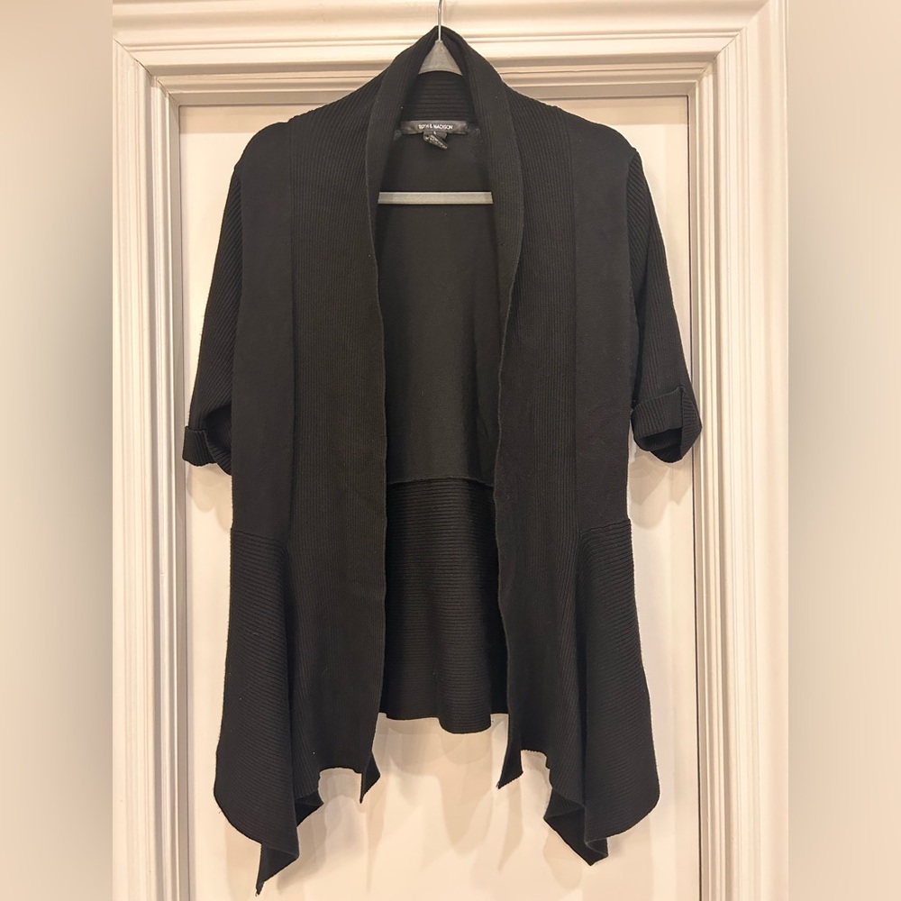 89th & Madison Black Open-Front Cardigan